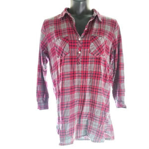 𝅺AERIE Plaid Nightshirt 100% Cotton EUC ❤️